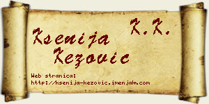 Ksenija Kezović vizit kartica